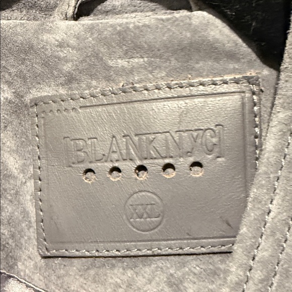 Blank NYC Women's Suede Gray Leather Moto/Biker Jacket - Picture 2 of 4